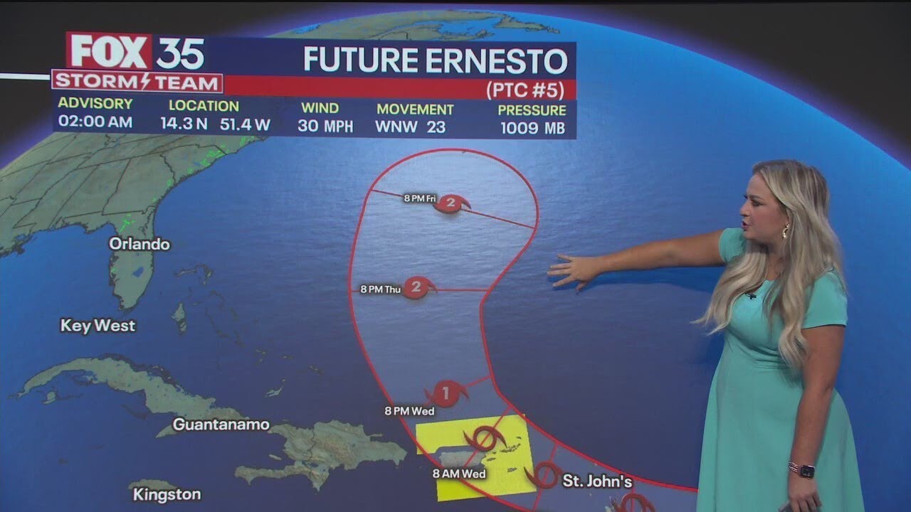 Future Hurricane Ernesto to form in Atlantic - YouTube