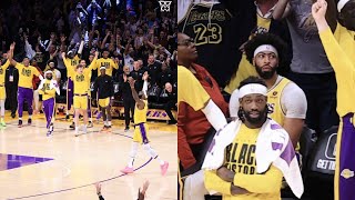 Anthony Davis unhappy reaction to LeBron James breaking scoring record 😳