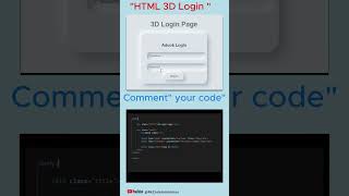 HTML CODE SA 3D LOGIN ANIMATION ✨✨ #trending #coding #html #animation #viralvideo 🎉🥰🥰✨✨