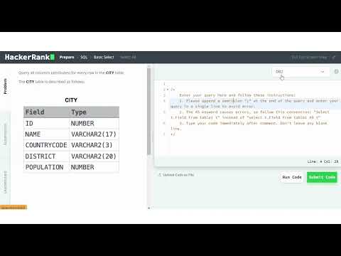 Select All | Basic SQL query | Hacker Rank | Placement Preparation | Beginners| #3