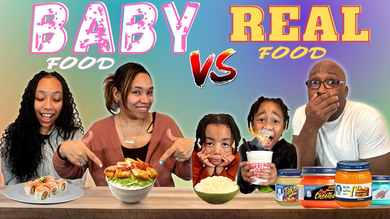 BABY FOOD VS REAL FOOD CHALLENGE THE PAGE FAMILY YouTube