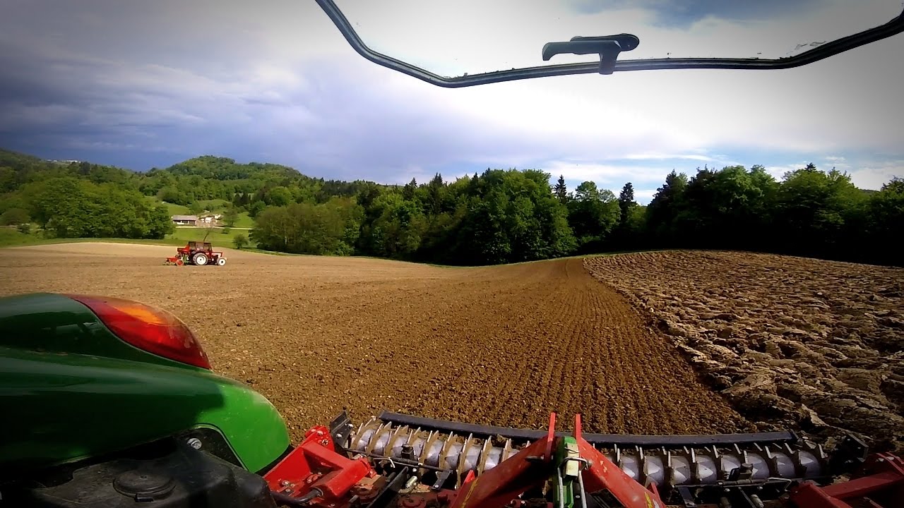Harrowing and planting corn