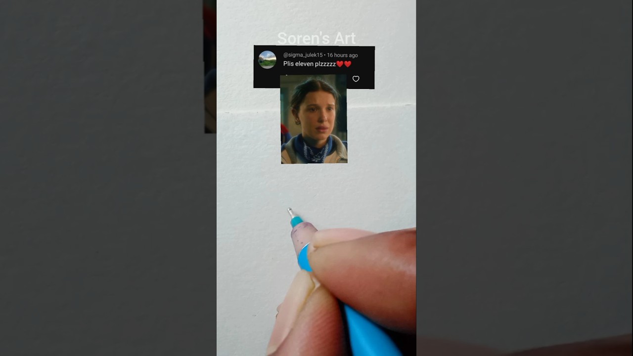 Stranger Things Eleven drawing with her name | Soren's Art #strangerthings #drawing #sjram