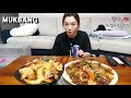 리얼먹방:) 매콤 순대볶음★새우튀김,오징어튀김 (ft.쉐프그릴,맥주)ㅣSundae bokkeum & Fried Shrimp, SquidㅣREAL SOUNDㅣASMR MUKBANGㅣ