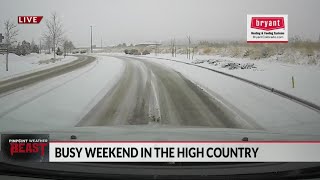 Snow coming down in Palmer Divide