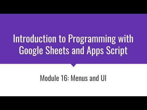 You Try It: Introduction to Programming with Google Sheets 16-F