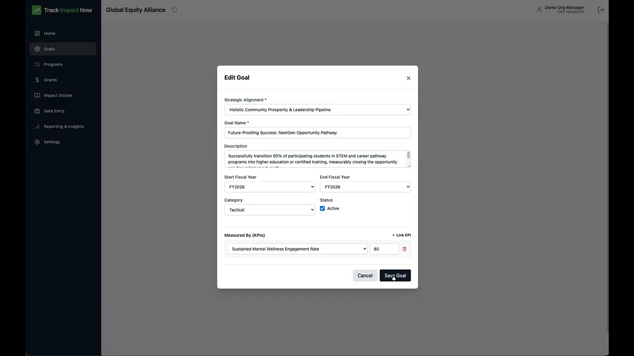 How to Link a KPI to a Goal