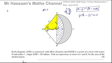 P1 (CAIE), 9709/12/M/J/15, June 2015, Paper 12, Q2, Radian Measure, Segments.