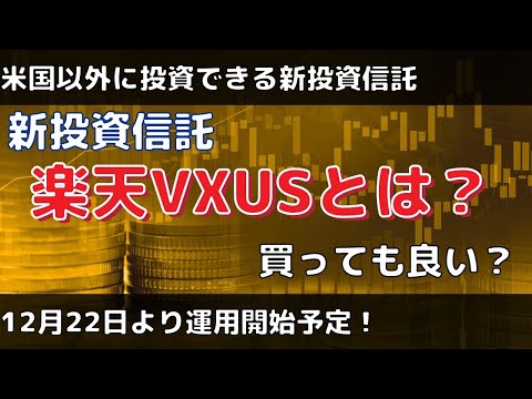 楽天証券から新投資信託「楽天・VXUS」登場！米国以外に投資が出来る！買うべき？