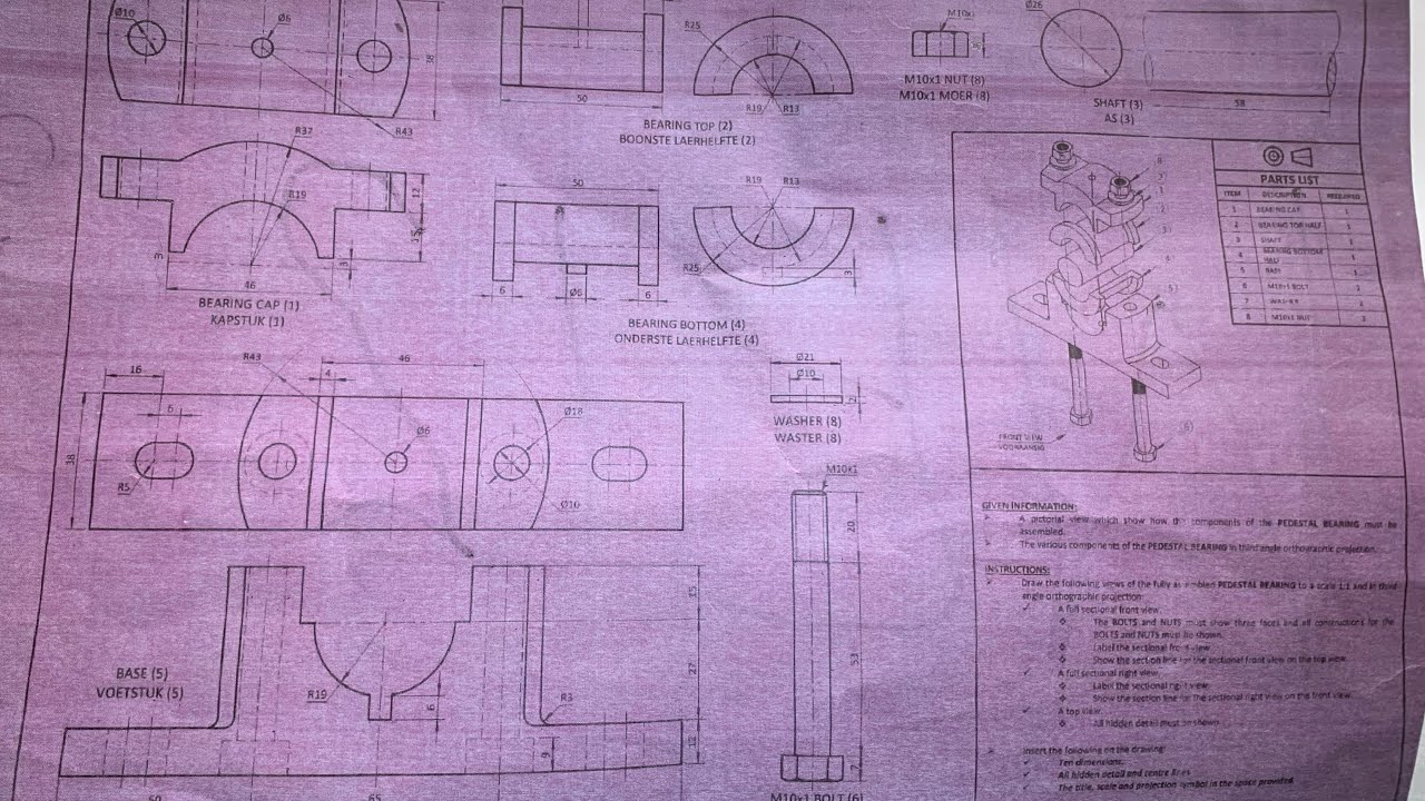 Grade 11 Assembly Drawing Part 2 - YouTube
