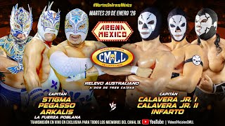 Cmll Highlights 20 De Enero 26 La Fuerza Poblana Vs Calavera Jr. I Y Ii E Infarto