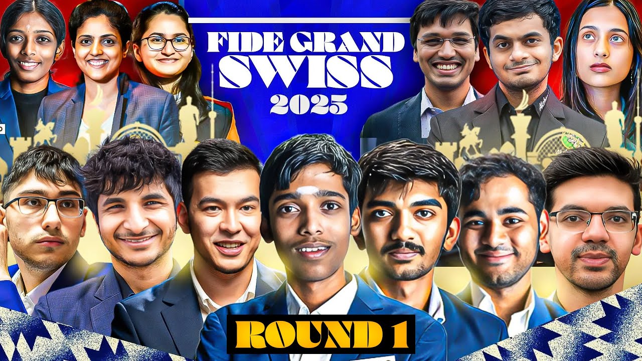 FIDE Grand Swiss 2025 | Round 1 | Pragg, Gukesh, Arjun, Vidit, Nihal, Divya, Anish