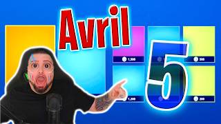 BOUTIQUE FORTNITE D’AUJOURD’HUI (5 Avril 2026) 💙🥳 (Boutique du jour)