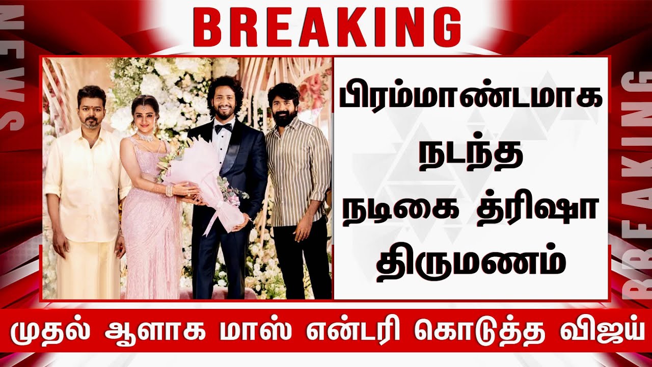 பிரம்மாண்டமாக நடந்த நடிகை த்ரிஷா திருமணம் முதல் ஆளாக என்டரி கொடுத்த விஜய் - Trisha Marraige | Vijay