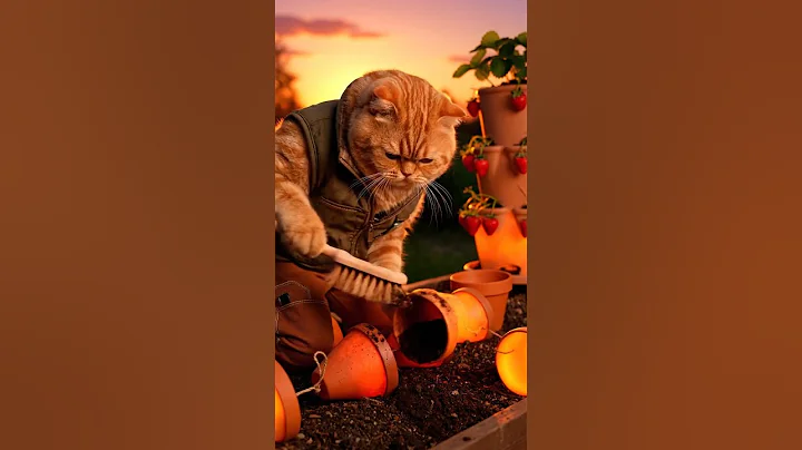 Video 11905541: exotic shorthair, shorthair gardening