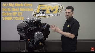 582 Big Block Chevy Stroker Engine Borla 8-Stack Injection Holley EFI Blacked out Turn-Key