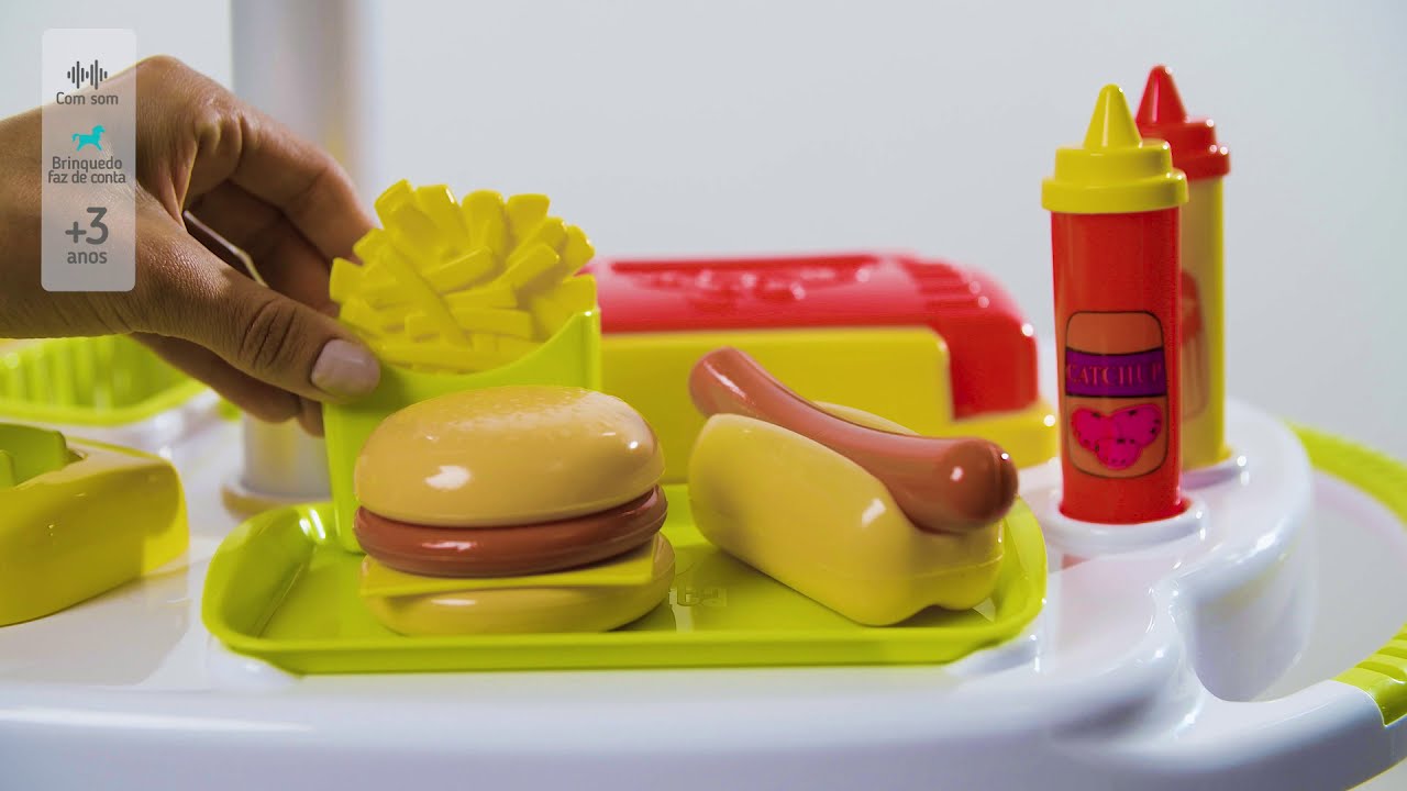 Kit Lanchonete Hamburguer Infantil Brinquedo - Mini Kitchen - Shop