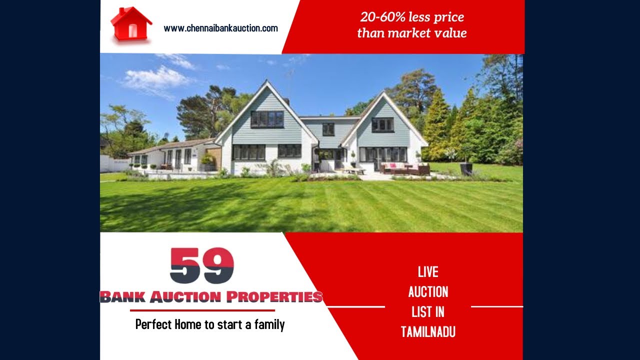 சென்னை வங்கி ஏல சொத்துக்கள் 59 Bank Auction properties for sale in