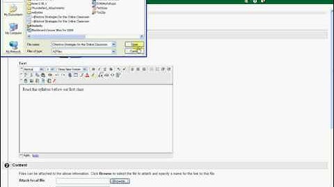Blackboard Tutorial -  Adding A Syllabus