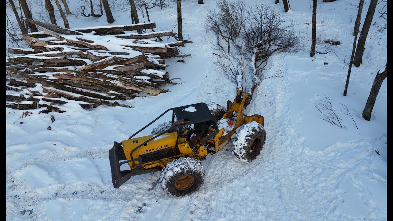 Working on a log skidder
