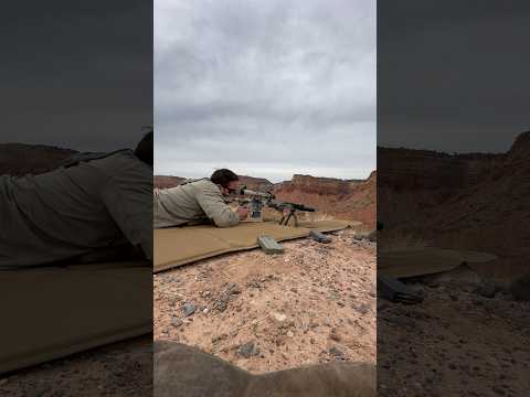 Working on transitioning between targets while prone. 12” gongs at about 300 meters.