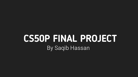 CS50 Python Final Project by Me