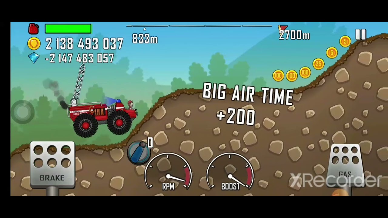Hill climb racing fire truck experience ️ - YouTube