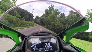 2024 Kawasaki ZX4RR with Vcyclnut ECU flash, Norton Race spec shift star, LCIPARTS slip-on, MRA scrn