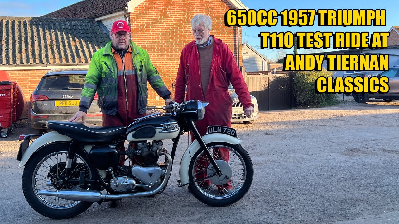Triumph T110 650cc 1957 года выпуска в Andy Tiernan Classics # 09317TRI