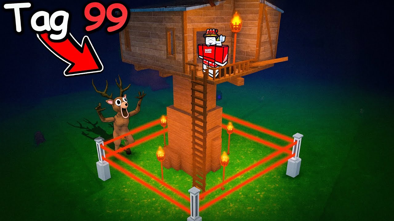 Ich BAUE Die SICHERSTE BAUMHAUS BASIS In 99 Nights!