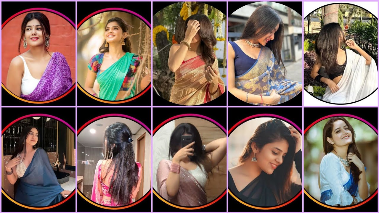 🥰Девушки в сари в рамке || 🧡Фото профиля девушки для Instagram