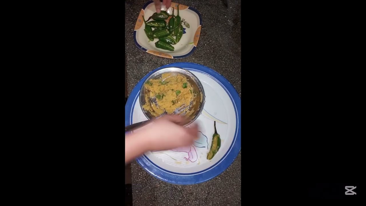 STUFFED GREEN CHILI MASALA RECIPE 