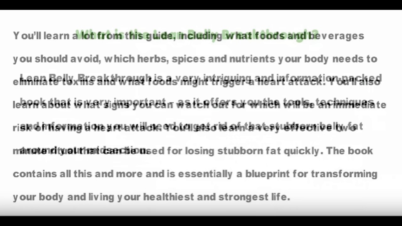 Lean Belly Breakthrough Results