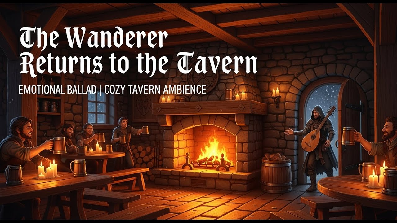 The Wanderer Returns to the Tavern | Emotional Medieval Fantasy Ballad (Cozy Tavern Ambience)