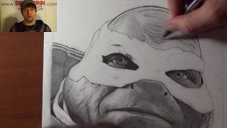 TMNT Leonardo A Dredfunn Pencil and Watercolour Portrait