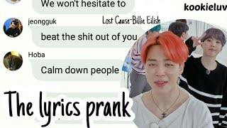 BTS TEXTS:The lyrics prank#11||kookieluv