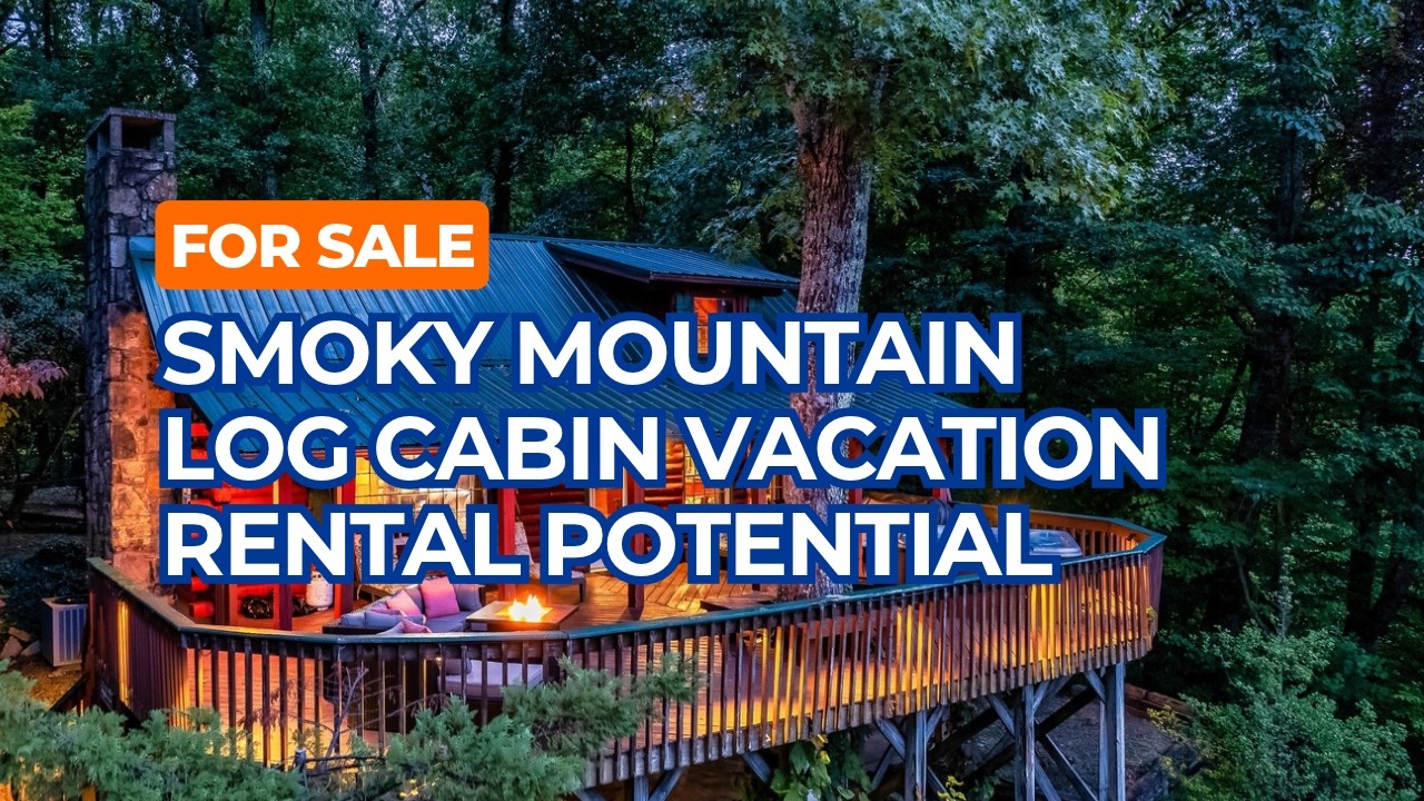 Smoky Mountain Log Cabin For Sale Sleeps up to 8 Guests Great Vacation Rental Potential in Tennessee