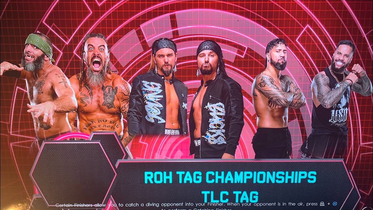 WWE2k22 Briscoes vs. The Young Bucks vs. The Usos ROH Tag Team Title