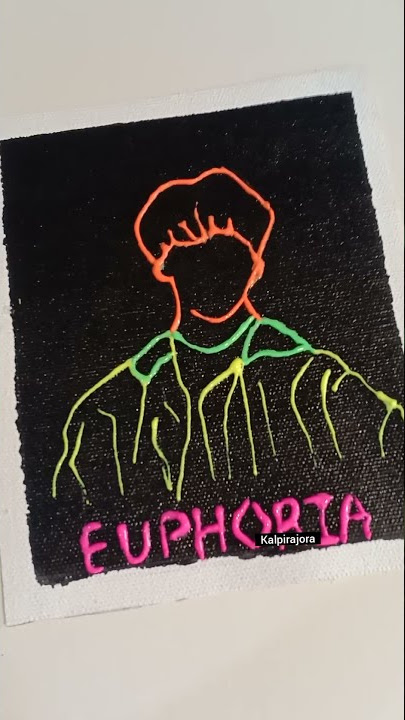 BTS JUNGKOOK ( EUPHORIA MV SCENE ) EASY DRAWING #NEONPAINTING #Bts #방탄소년단