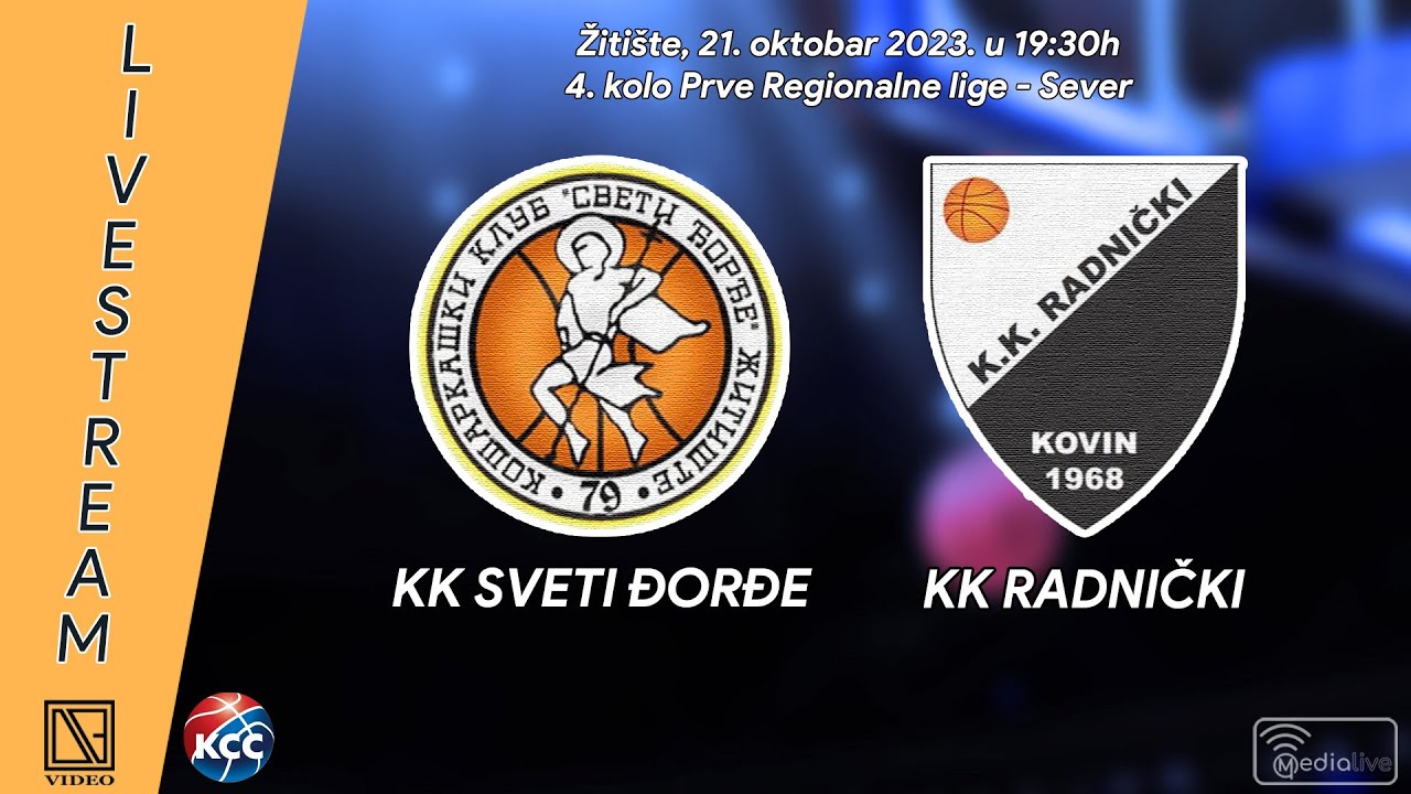 KK SVETI ĐORĐE Žitište - KK RADNIČKI Kovin (Full match Livestream) [21.10.2023.]