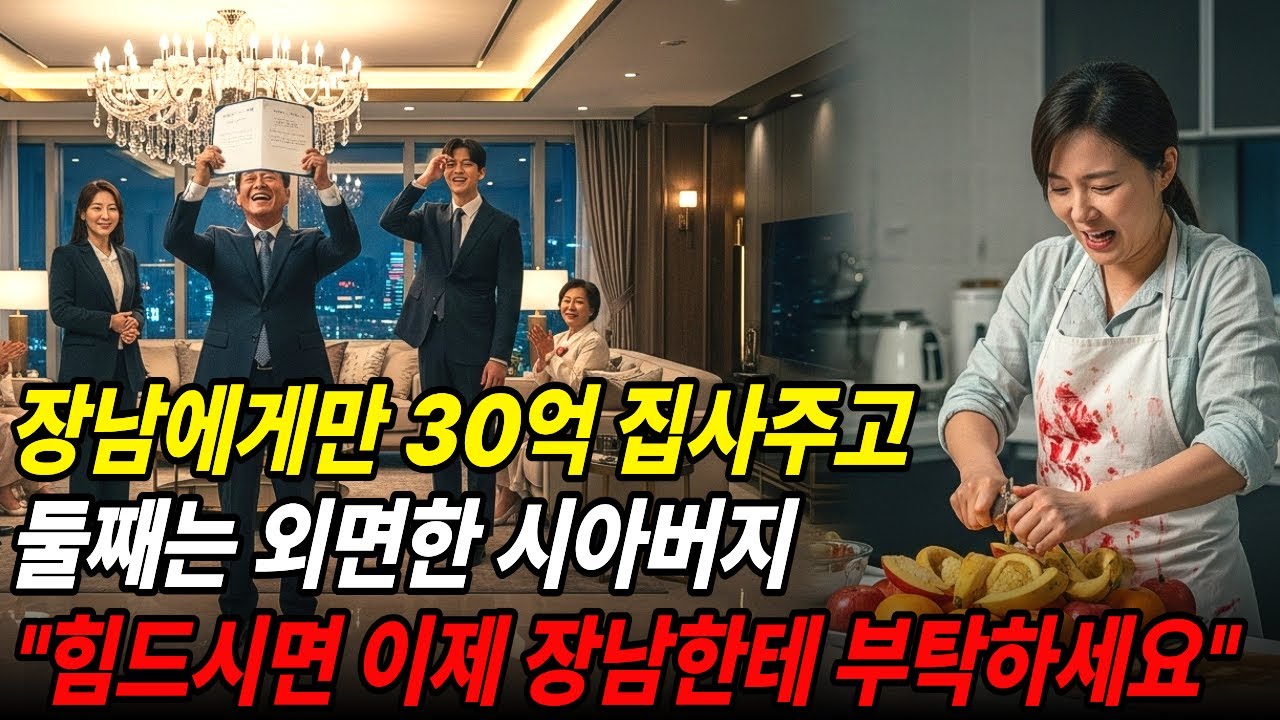 장남에게만 30억 집사주고 둘째는 외면한 시아버지, 어머님댁 살림을 도맡아온 둘째며느리가 “이제 더이상은 안해요  힘드시면 장남한테 부탁하세요”