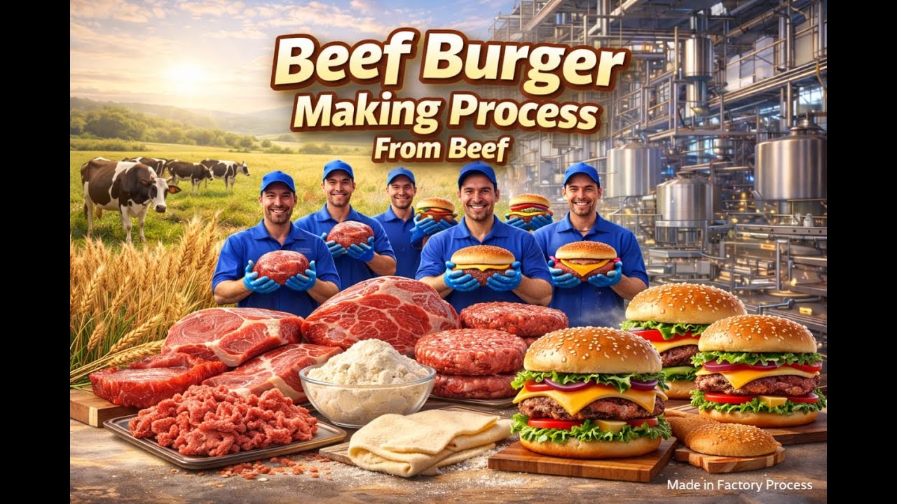 Inside Factory Million Dollar Meat to Burger Full Process | Made in Factory Process 