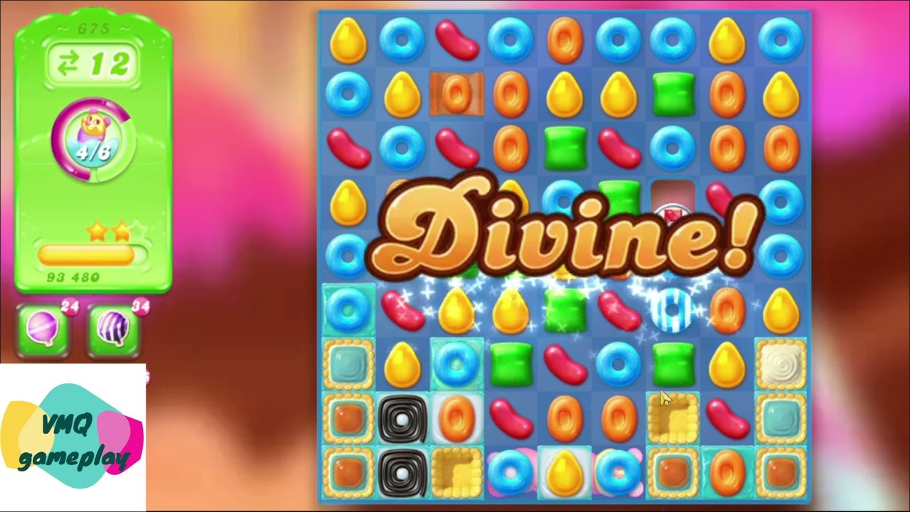 Candy crush jelly saga level 675 | VMQ gameplay