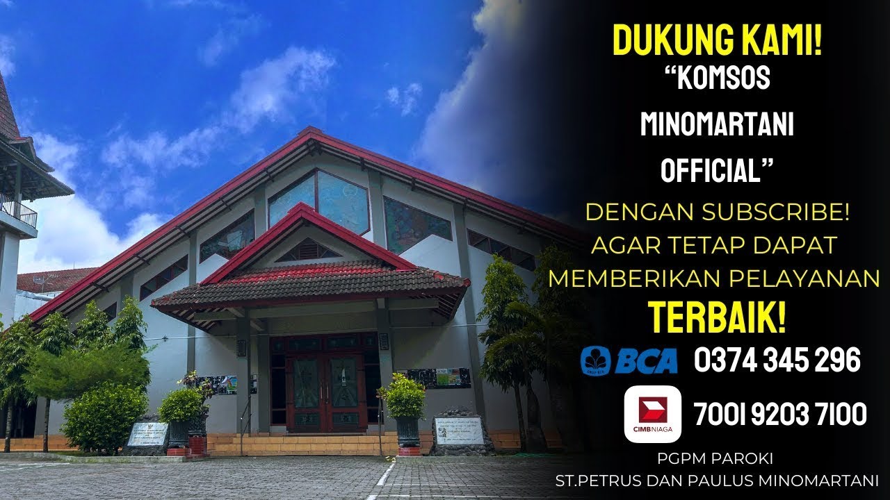 Perayaan Ekaristi Minggu Pagi - Minggu, 18 Januari 2026 - 07.00 WIB | Paroki Minomartani Yogyakarta