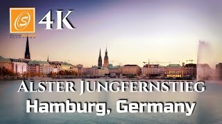 Alster Jungfernstieg, Hamburg, Germany - Morning Walk 4K Uhd