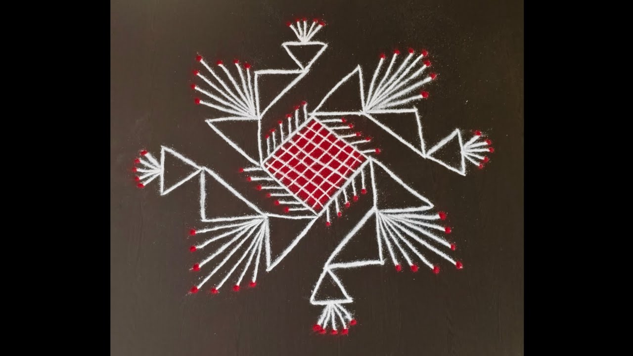 5*3 modern triangle kolam #rangoli #dialyrangoli #fancykolam #easyrangoli #kolamshorts #kolamvideos 