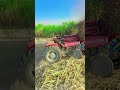 5 tractors pulling loaded sugarcane trolley #385 #brundertractor #farming #tractorslovers
