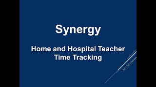 Synergy - Home and Hospital Time Tracking