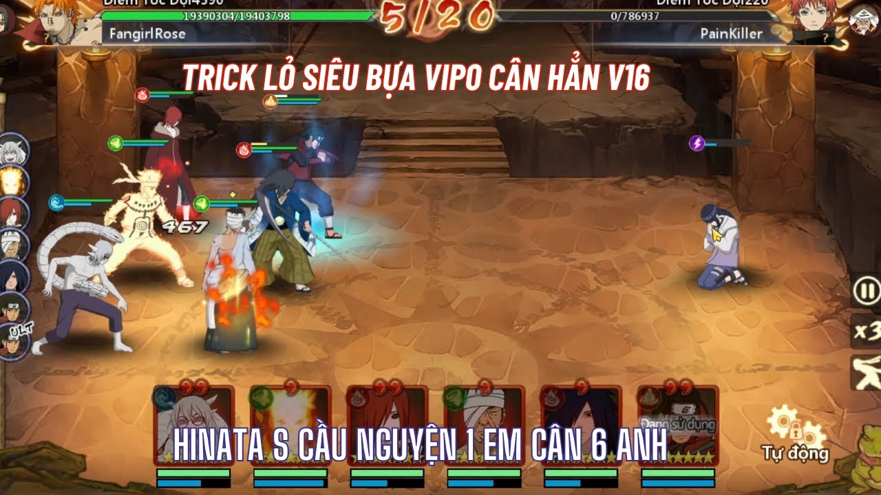 Huyền Thoại Làng Lá - Trick lỏ hài hước Hinata S 1 cân 6 & Cách khắc chế - VIP0 cân VIP16?