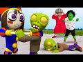 Pomni VS Zombie Rescue Scary Teacher 3D &amp; Baby Miss T | THE AMAZING DIGITAL CIRCUS In Real Life